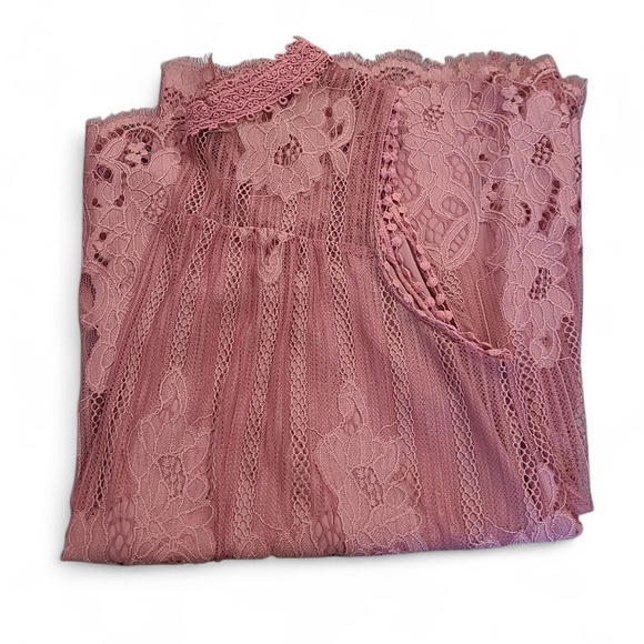 Women's Xhilaration Lace Mockneck Sleeveless Top Dusty Pink Large 🩷 - Picture 13 of 13